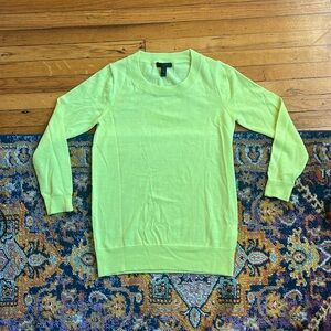 100% merino wool neon green sweater